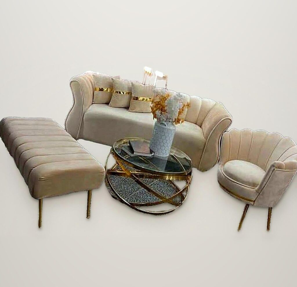 Juego de sala Concha Champagne